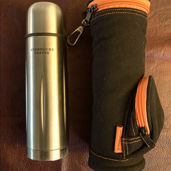 Starbucks Stainless Steel Thermos with Starbucks Mini Golf Bag Insulating Case